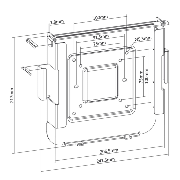 Maclean MC-473 Ondersteuning compatibel met MAC Mini na 2014 VESA 75X75/100X100