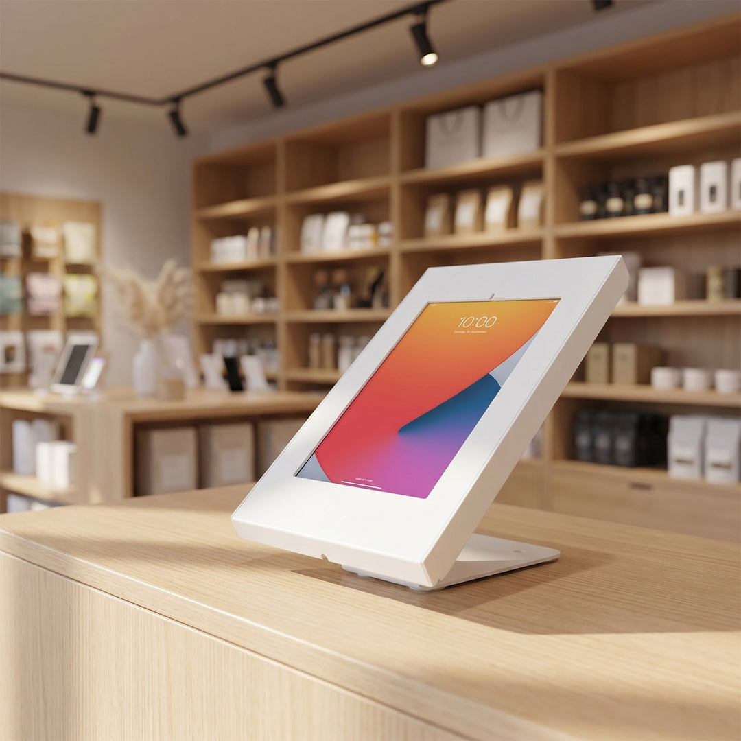 Maclean Advertising Support de tablette autoportant bureau avec serrure, 9.7"-11", iPad/iPad Air/iPad Pro, Samsung Galaxy Tab A/Tab A7/Tab S6 Lite, MC-475W