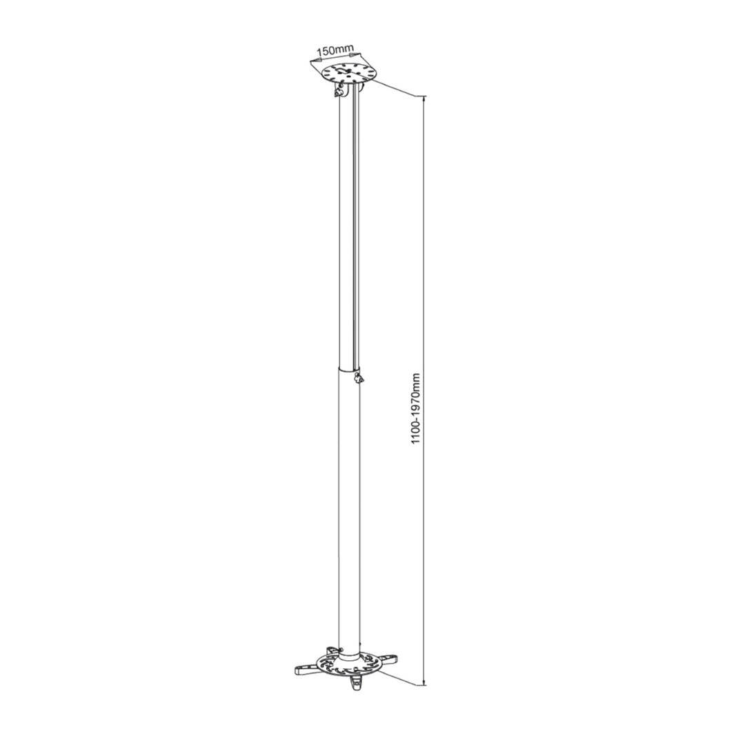 ART P-104B support pour projecteur 110-197 cm noir