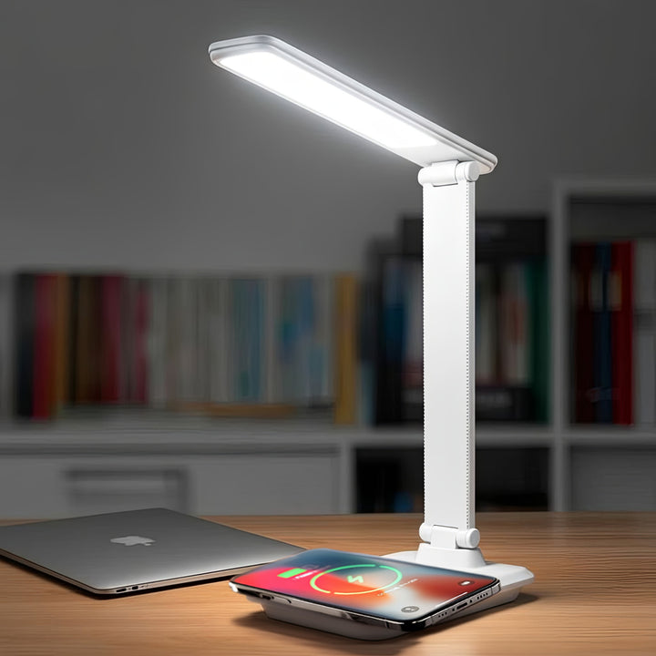 Dimbare LED-bureaulamp 9W Bureaulamp met Qi-inductielader
