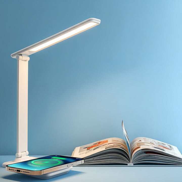 Dimbare LED-bureaulamp 9W Bureaulamp met Qi-inductielader