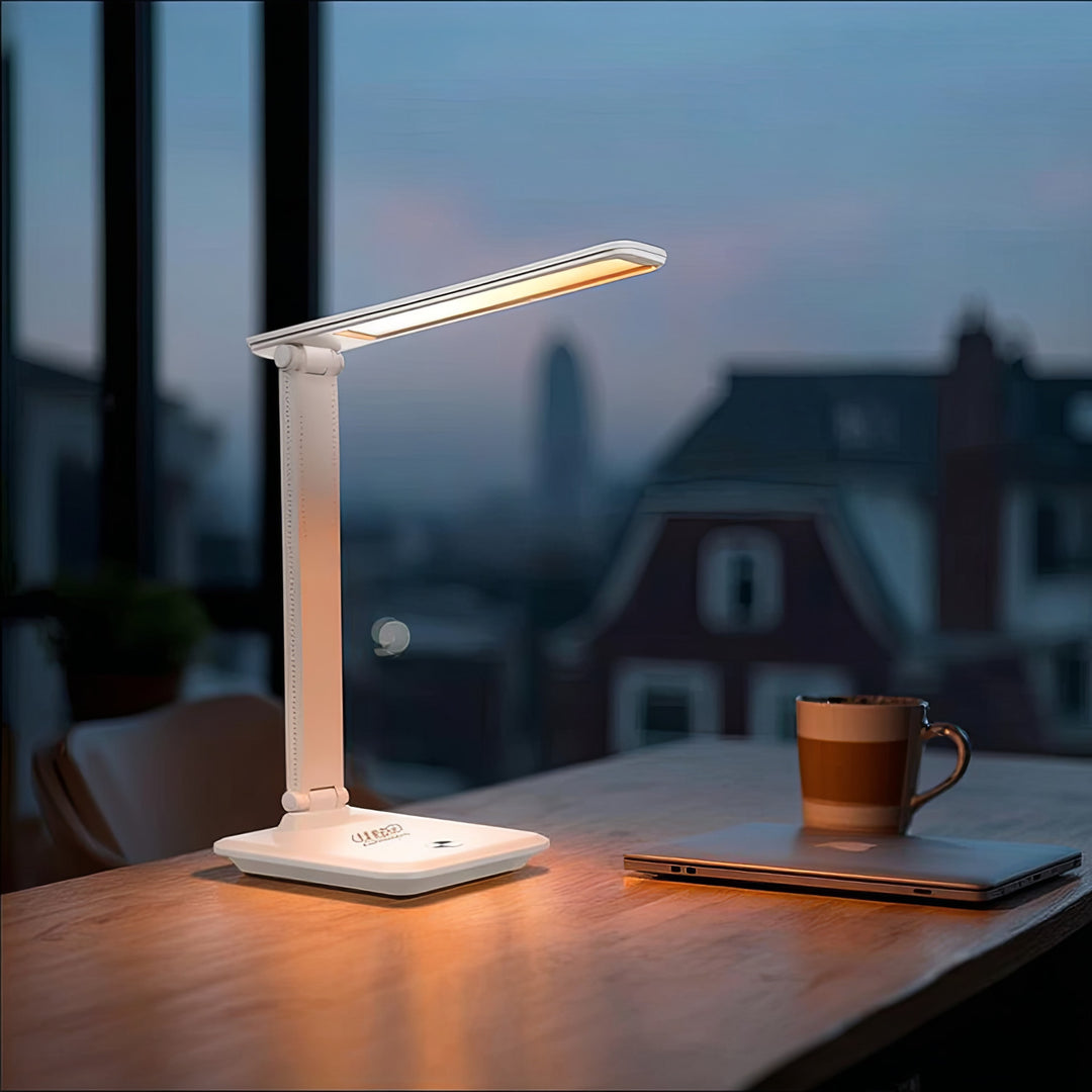 Dimbare LED-bureaulamp 9W Bureaulamp met Qi-inductielader
