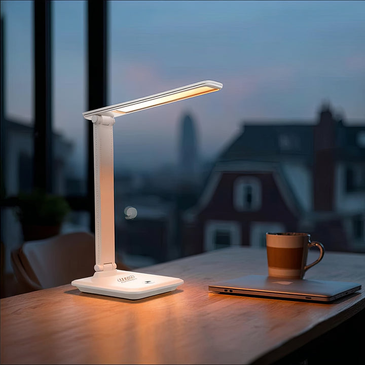 Dimbare LED-bureaulamp 9W Bureaulamp met Qi-inductielader
