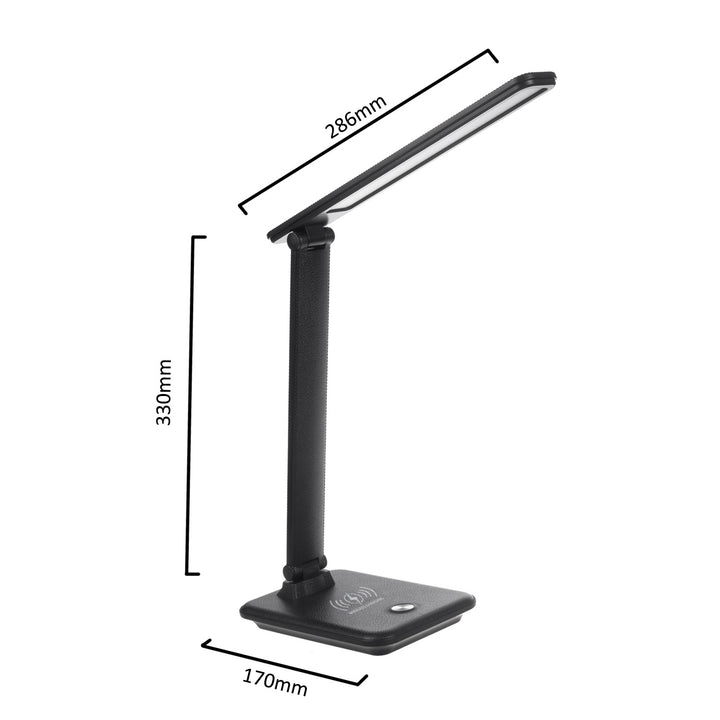 Dimbare LED-bureaulamp 9W Bureaulamp met Qi-inductielader