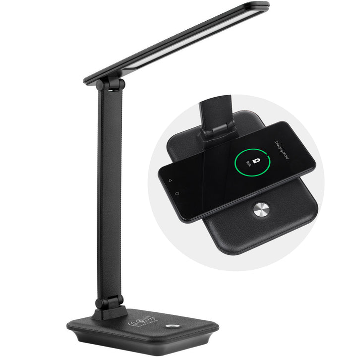 Lampe de bureau LED à intensité variable Lampe de bureau 9W avec chargeur Qi à induction