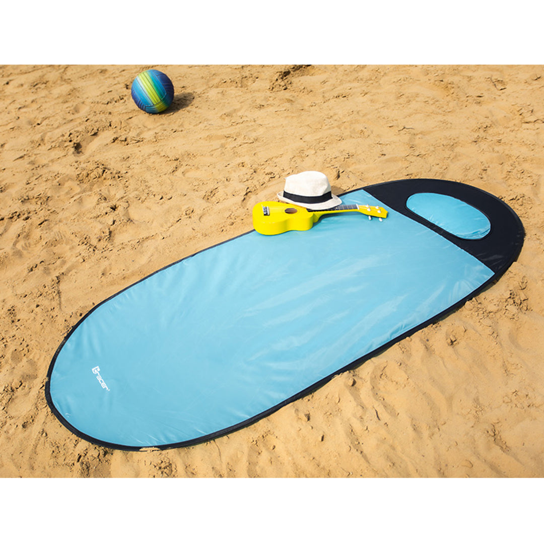 TRACER Couverture de plage Couverture de pique-nique 180x80cm Tapis de plage Outdoor Couverture imperméable Pliable Portable Bleu