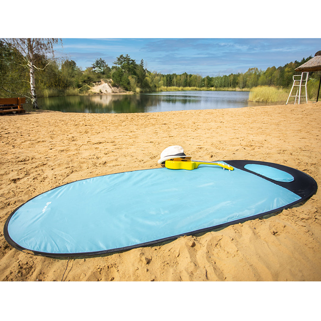 TRACER Stranddeken Picknickdeken 180x80cm Strandmat Outdoor Waterdichte Deken Opvouwbaar Draagbaar Blauw