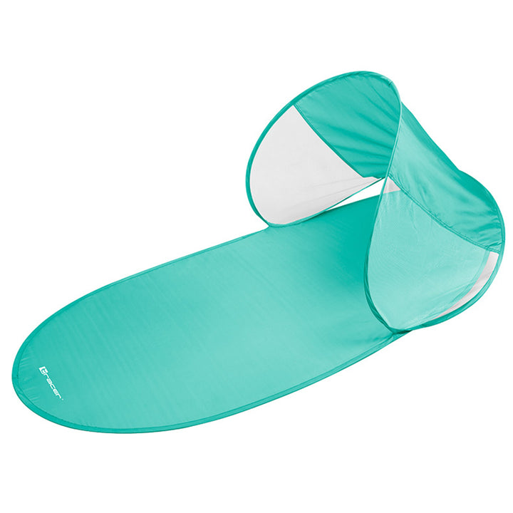 TRACER Tapis de plage avec protection solaire Couverture de plage Couverture de pique-nique Couverture solaire 145 x 70 cm Outdoor Couverture Imperméable Rapidement Pliable Portable Menthe