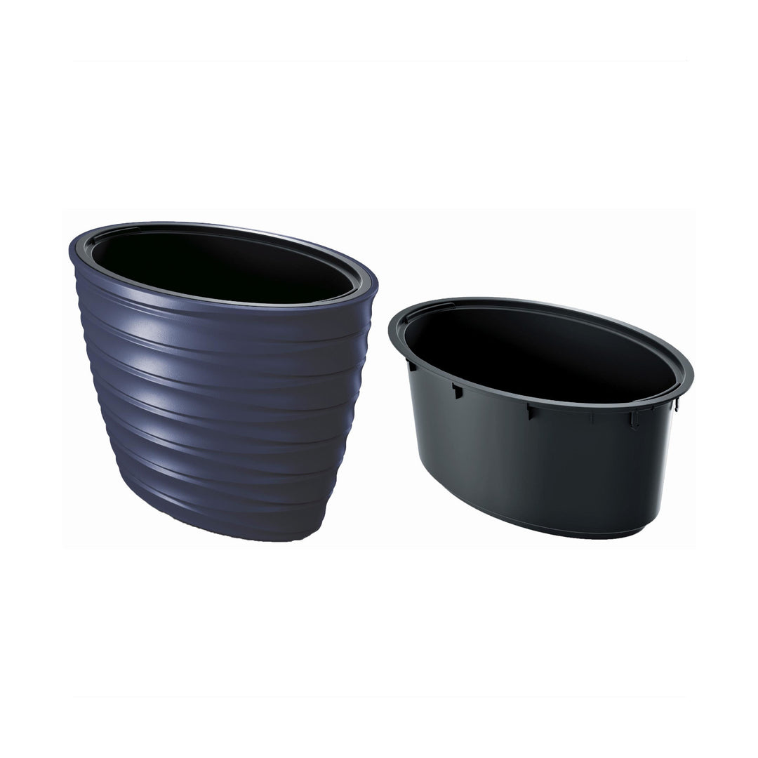 Pot de fleurs ovale avec insert Prosperplast Freze DBFEE600-S433 - couleur anthracite, 24.0/55.0 L