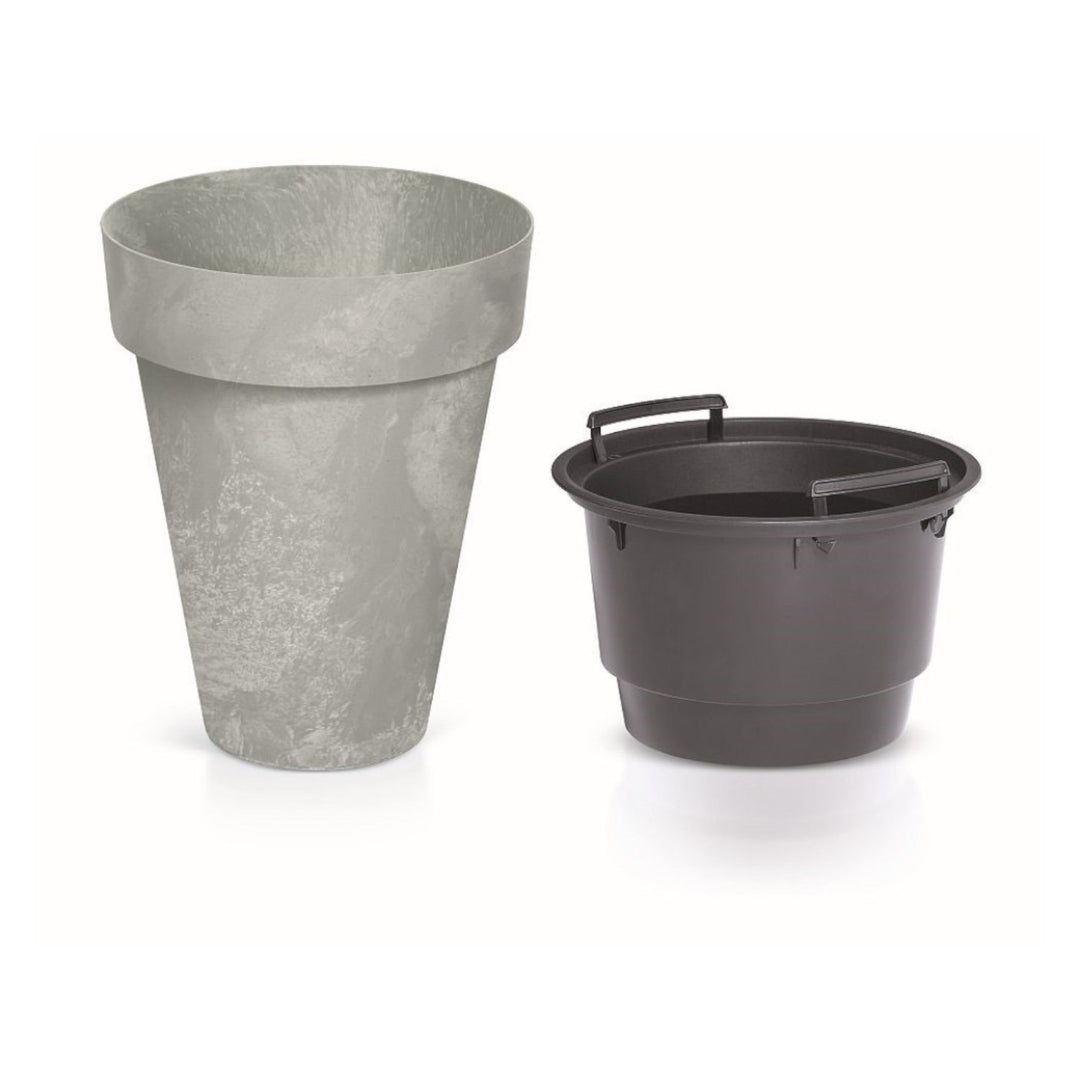 Cube Slim Pot de fleurs rond effet béton DCUS280E-422U