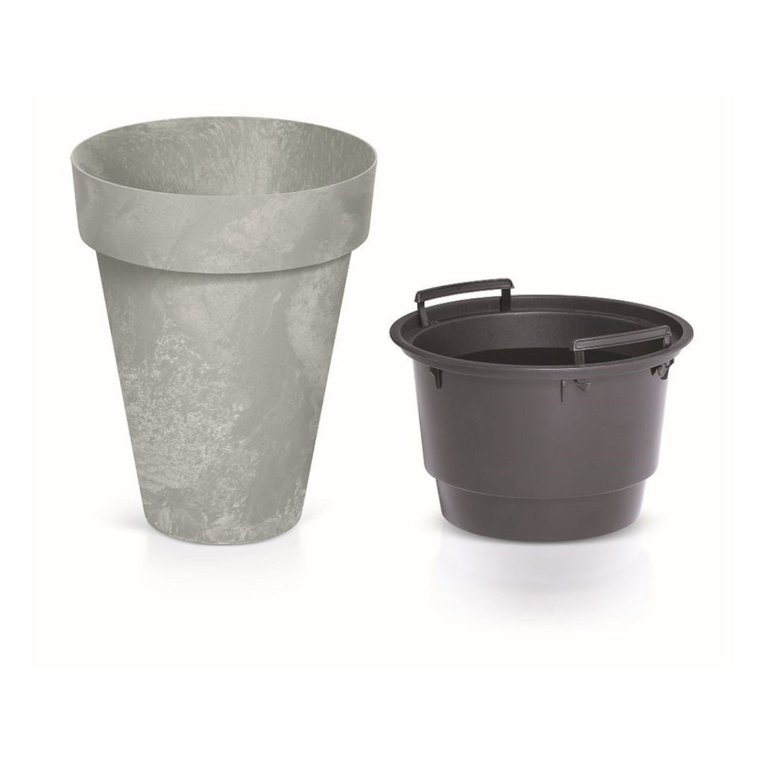 Cube Slim Pot de fleurs rond effet béton DCUS355E-422U