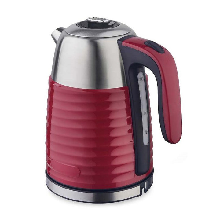 Maestro MR-051 draadloze waterkoker 1,7 liter - rood roestvrij staal gestileerde oververhittingsbeveiliging roestvrij staal gestileerde oververhittingsbeveiliging