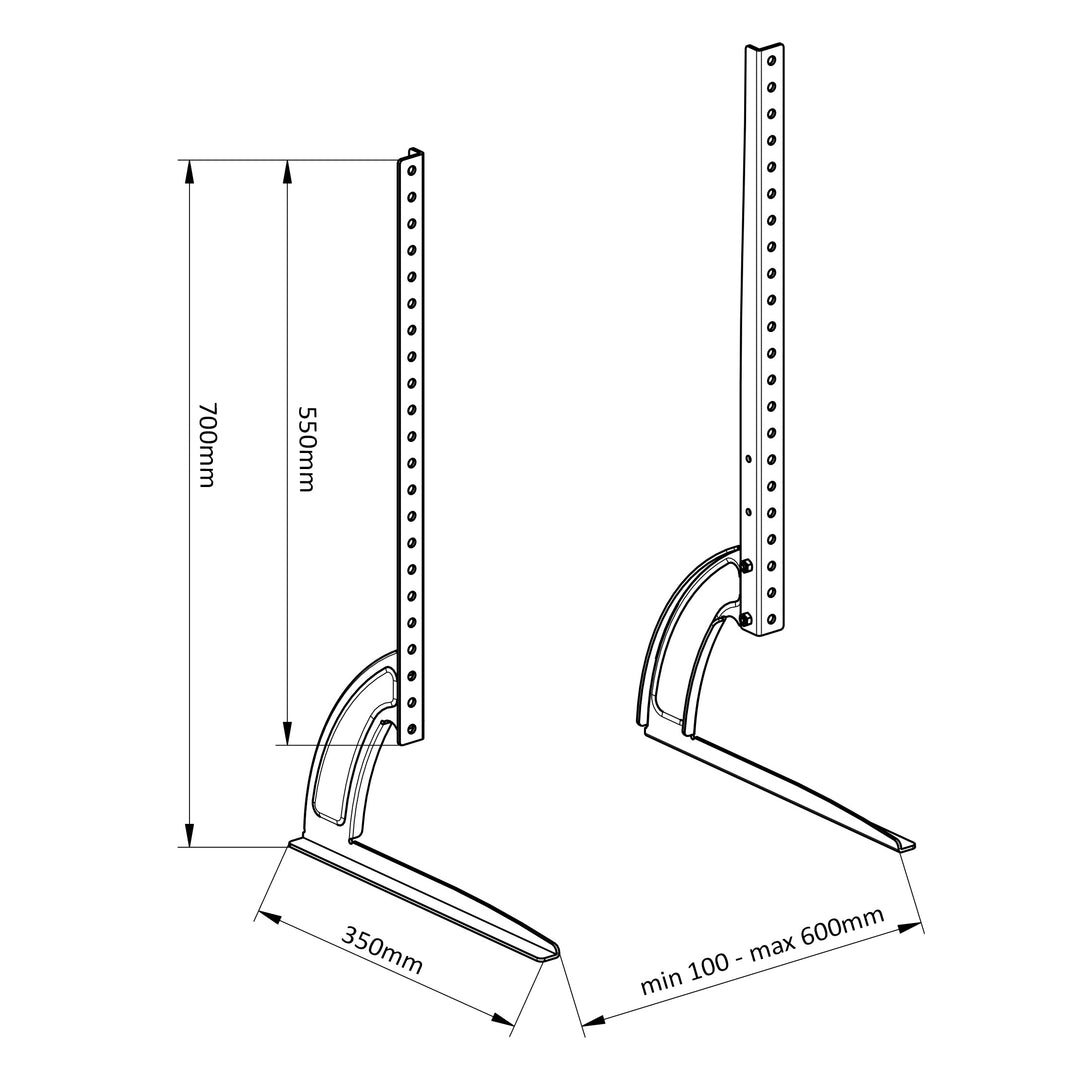 Universele steun, Maclean TV-standaarden, max. belasting. 50 kg, max. VESA 800x500, voor 32-70" TV, MC-954