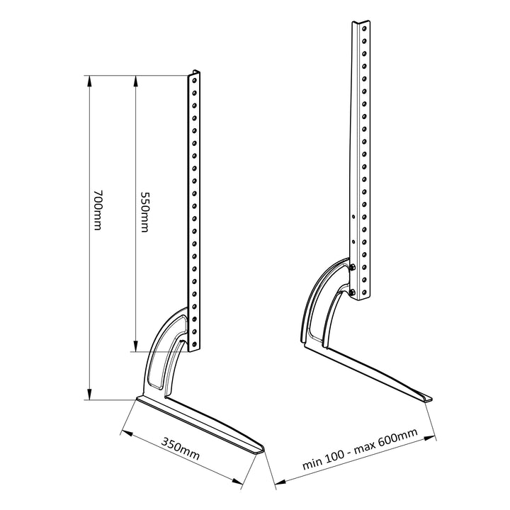 Universele steun, Maclean TV-standaarden, max. belasting. 50 kg, max. VESA 800x500, voor 32-70" TV, MC-954