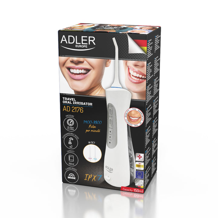 Irrigateur de voyage Adler AD 2176 et 2 têtes rotatives interchangeables