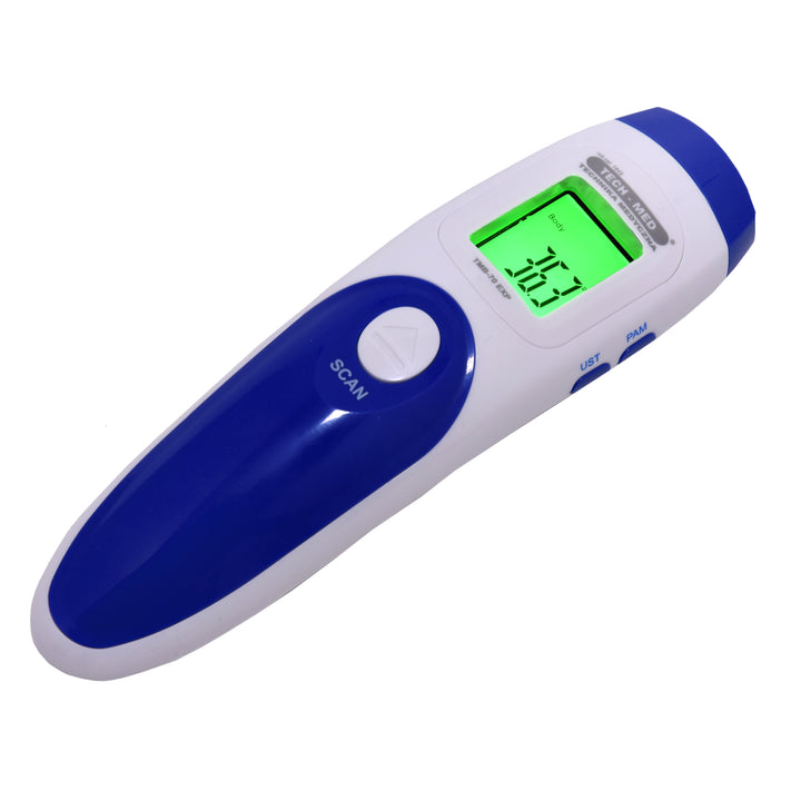 Contactloze digitale infraroodthermometer voor het meten van de lichaamstemperatuur van het voorhoofd.