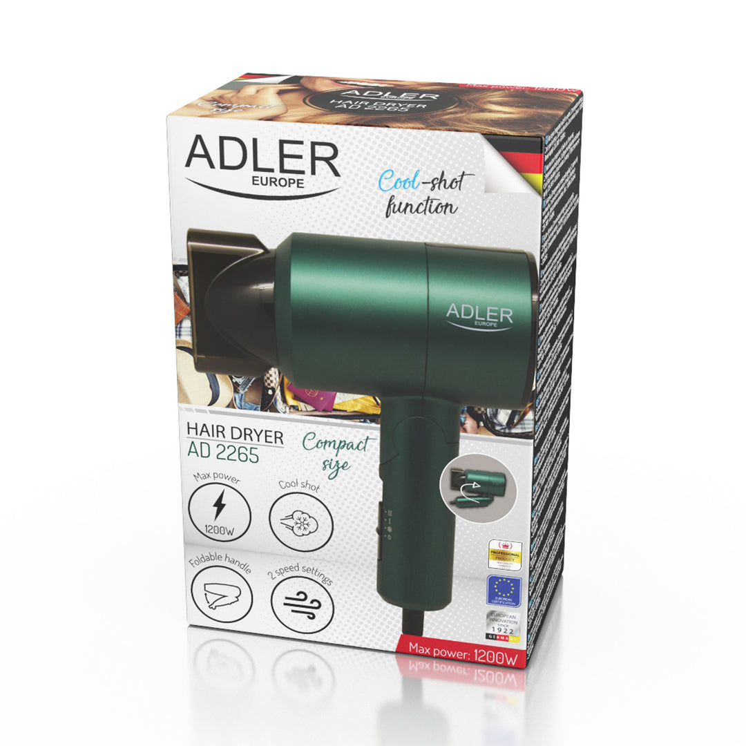 Kleine 1200W Adler AD 2265 droger met inklapbare handgreep