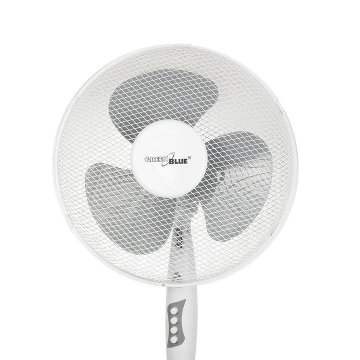 GreenBlue GB560 Pedestal Floor Fan 16'' 40W Oscillating 3 Speeds Adjustable Height 1.20m 1.5m Cable UK Plug