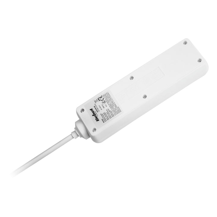 Câble d'extension blanc Rebel 3 prises, câble 3m (3x1.5mm) avec interrupteur