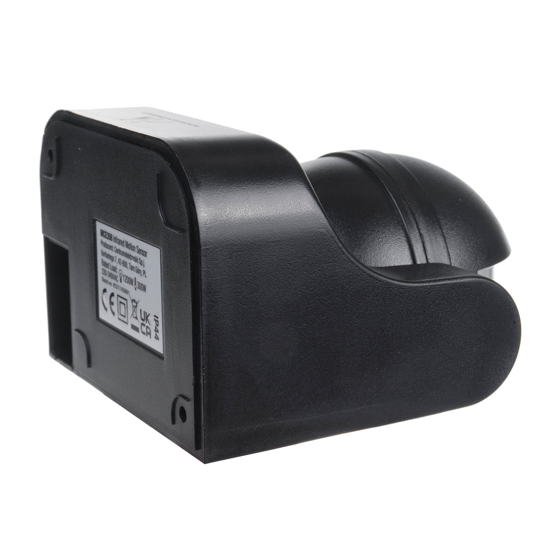PIR-bewegingsmelder, infrarood Maclean MCE358 B, IP44, zwart, bereik 12m, max. 800/1200W