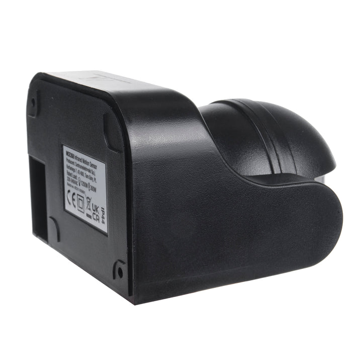 PIR-bewegingsmelder, infrarood Maclean MCE358 B, IP44, zwart, bereik 12m, max. 800/1200W