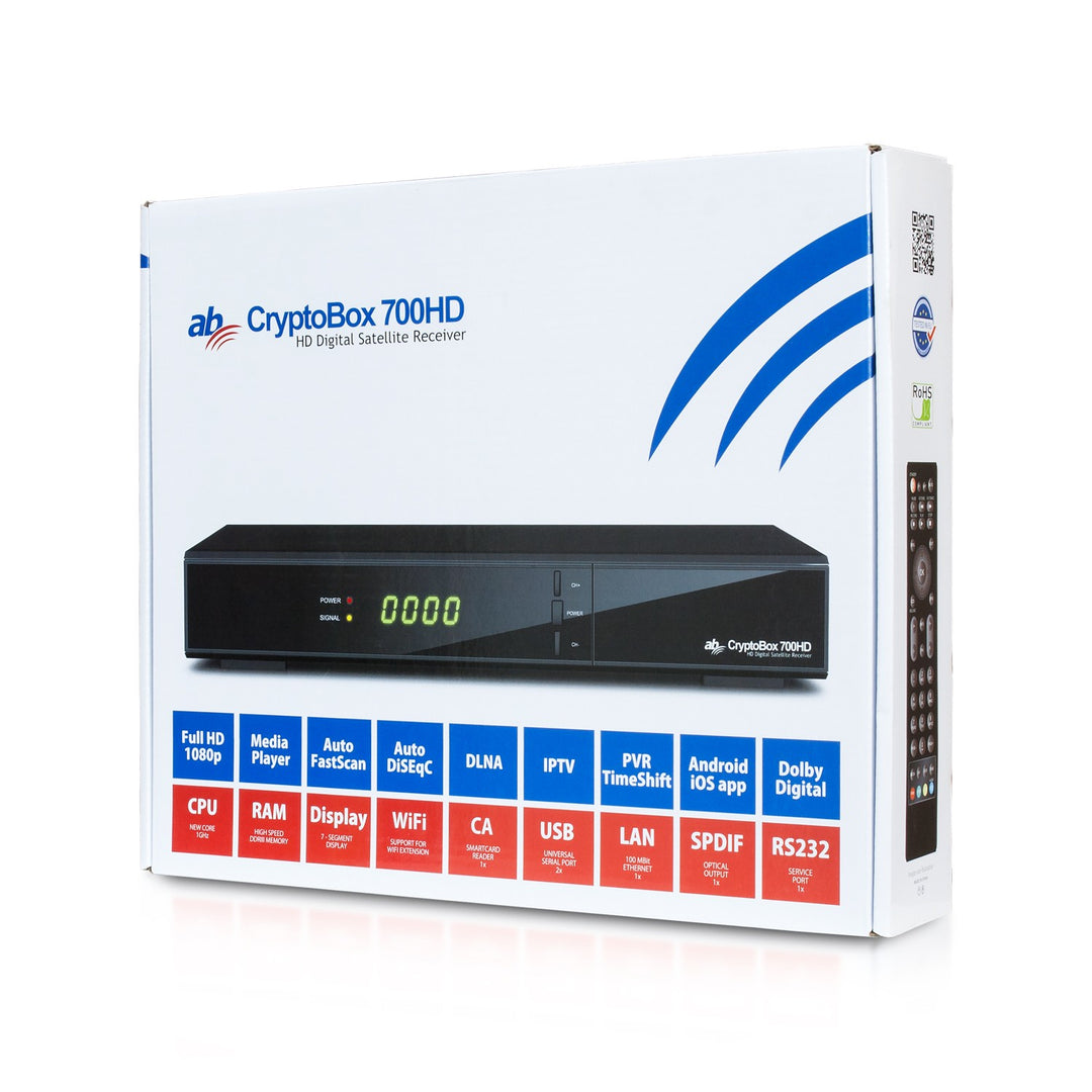 AB Crypto Box 700HD ontvanger / Opvolger van het AB CryptoBox satellietontvanger assortiment
