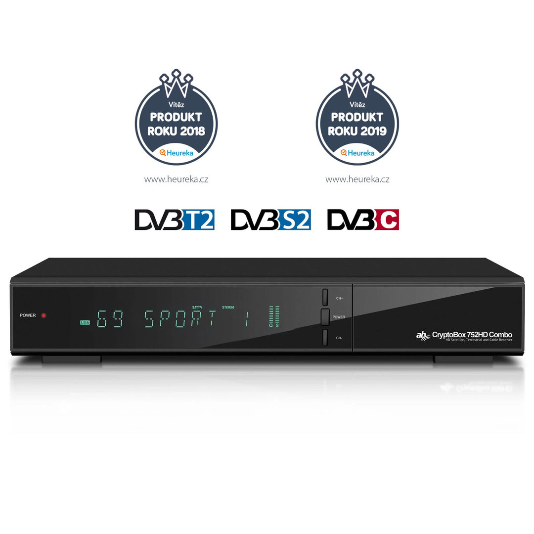 Combinatie van digitale satellietontvanger en terrestrische ontvanger AB CryptoBox 752HD Combo DVB-T2 / S2 / C H.265 HEVC