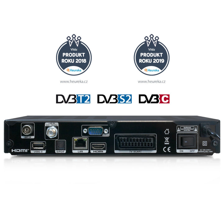 Combinatie van digitale satellietontvanger en terrestrische ontvanger AB CryptoBox 752HD Combo DVB-T2 / S2 / C H.265 HEVC