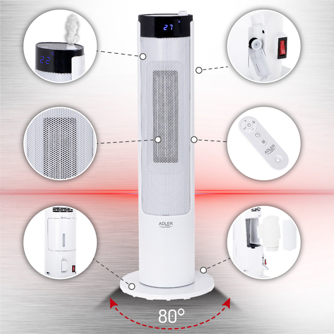 Chauffage à colonne  Adler AD 7730 LCD avec humidificateur