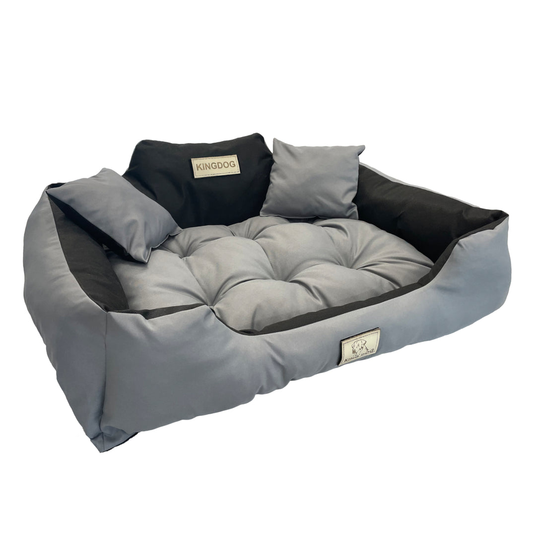 Groot honden- en kattenbed AIO Kingdog 75 x 65 Donkergrijs - maat M