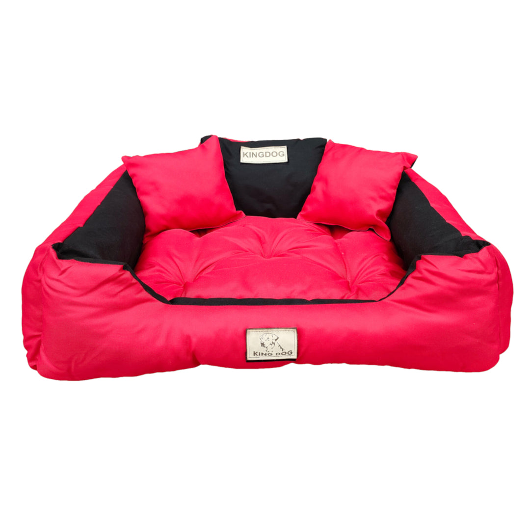 Groot honden- en kattenbed AIO Kingdog 75 x 65 Rood - maat M