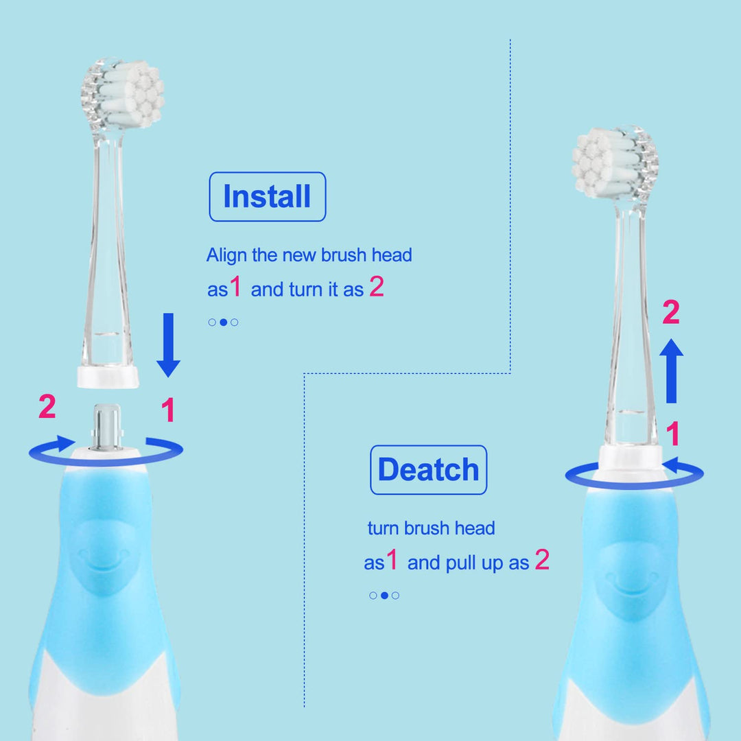 0-3 enfants 2 brossettes 0-18 mois 2 brossettes 18-36 mois Têtes de rechange Poils souples pour Seago Brosse à dents électrique SG-G513 et et SG-849