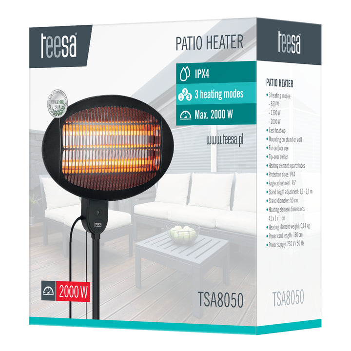 Chauffage de patio électrique infrarouge Teesa TSA8050 radiateur