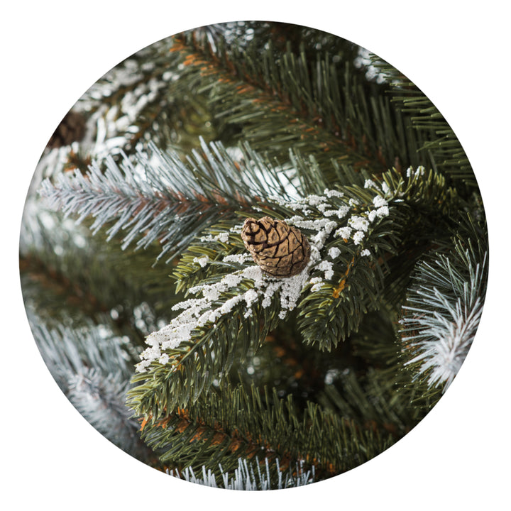 Kerstboom gemaakt van premium PVC besneeuwd sparrenhout met PE takken 220