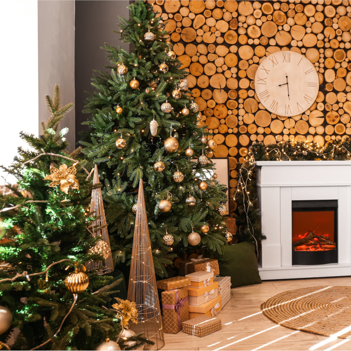 Kerstboom gemaakt van premium PVC besneeuwd sparrenhout met PE takken 220