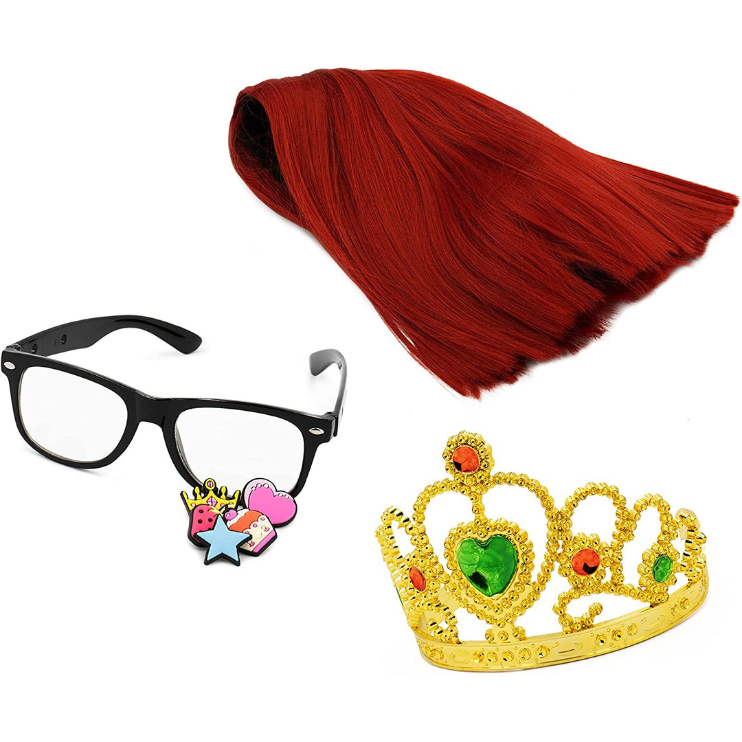 Kit de deguisement Influ Heroes Miss Aga dress up kit perruque, couronne, lunettes