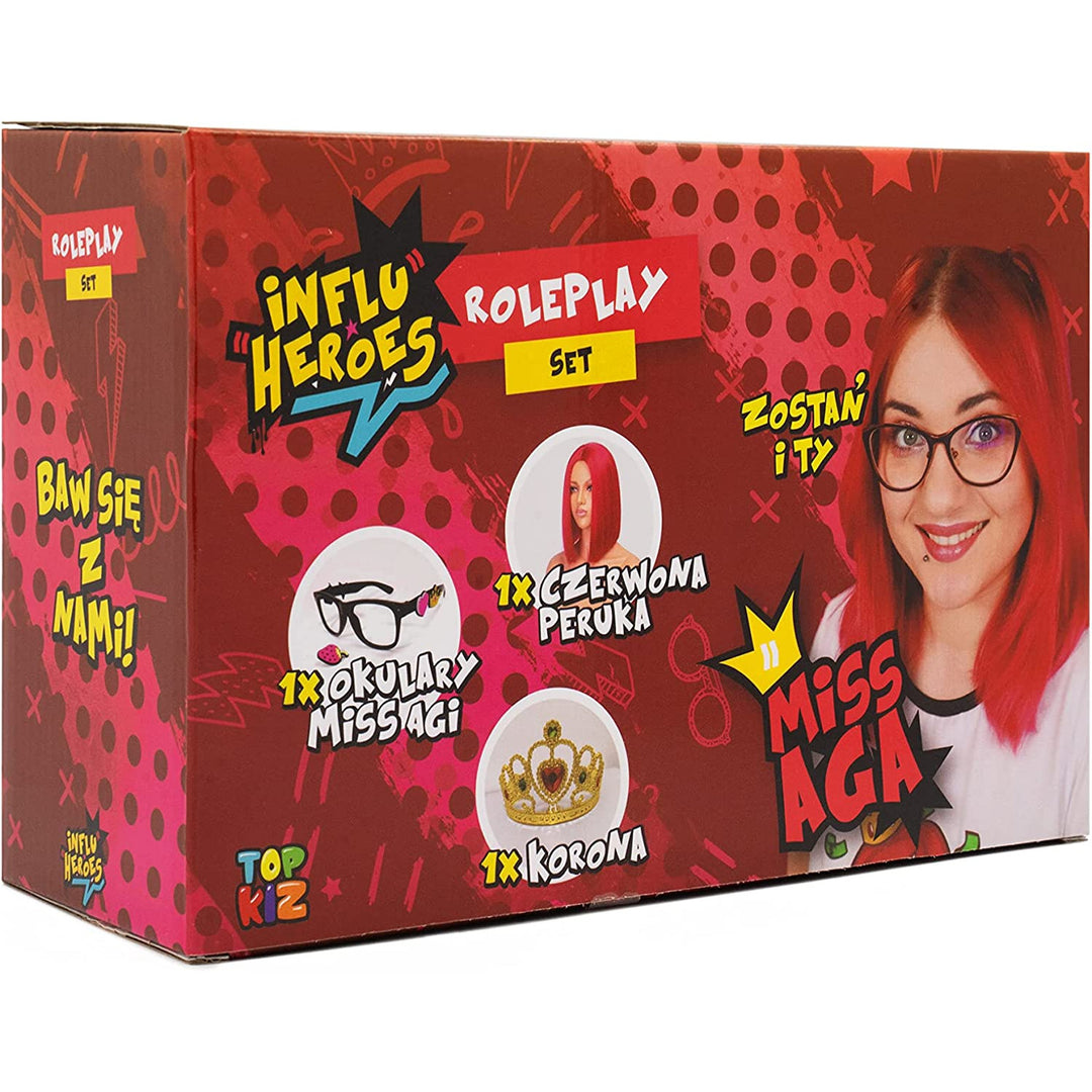 Kit de deguisement Influ Heroes Miss Aga dress up kit perruque, couronne, lunettes