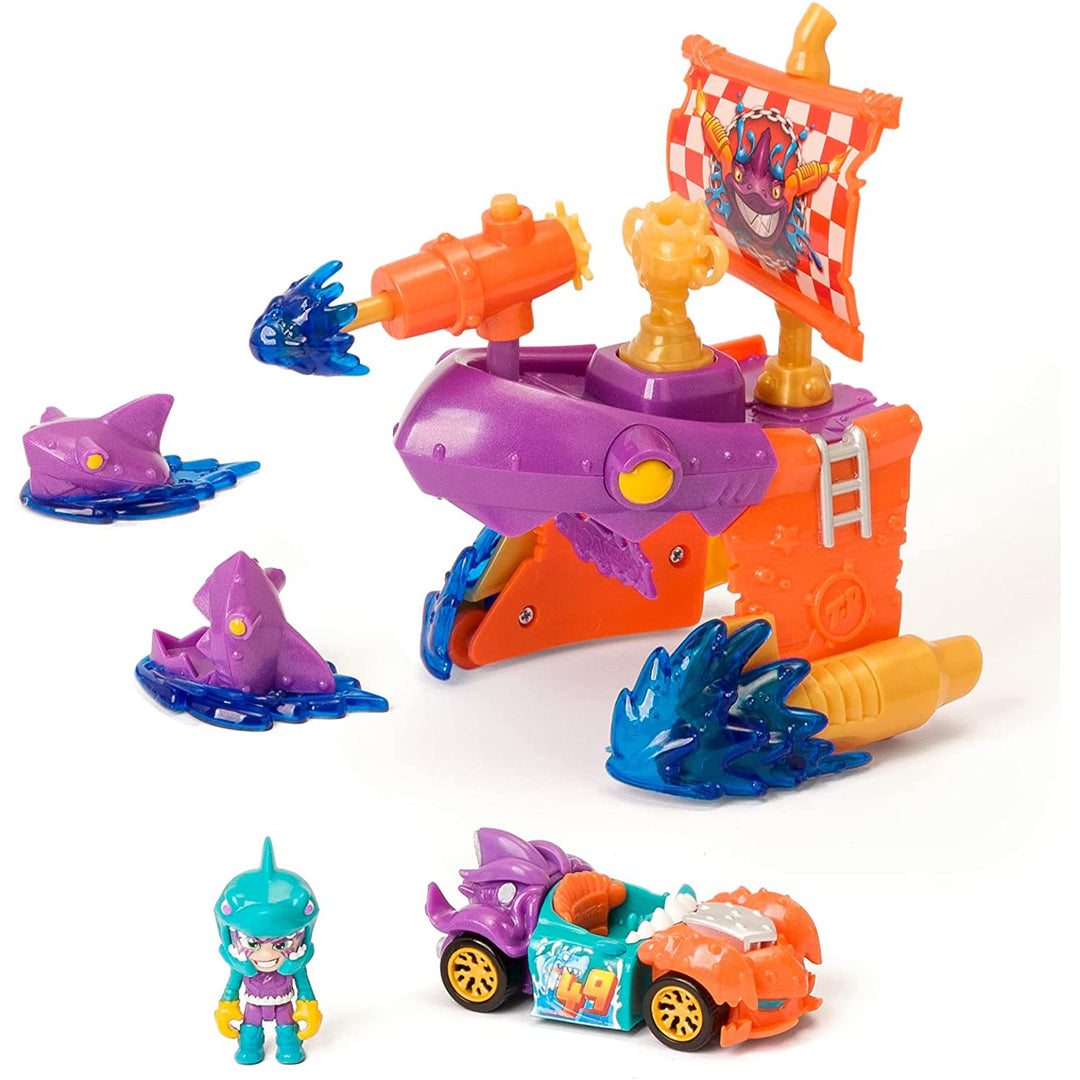 Ensemble T-Racers Pirate Shark Playset véhicule exclusif coffret de jeu