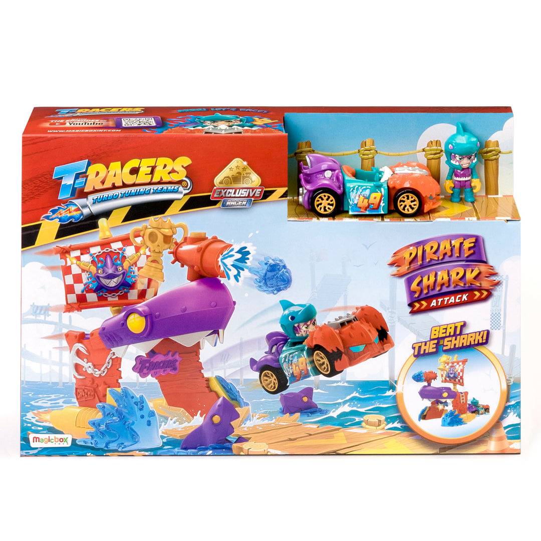 Ensemble T-Racers Pirate Shark Playset véhicule exclusif coffret de jeu