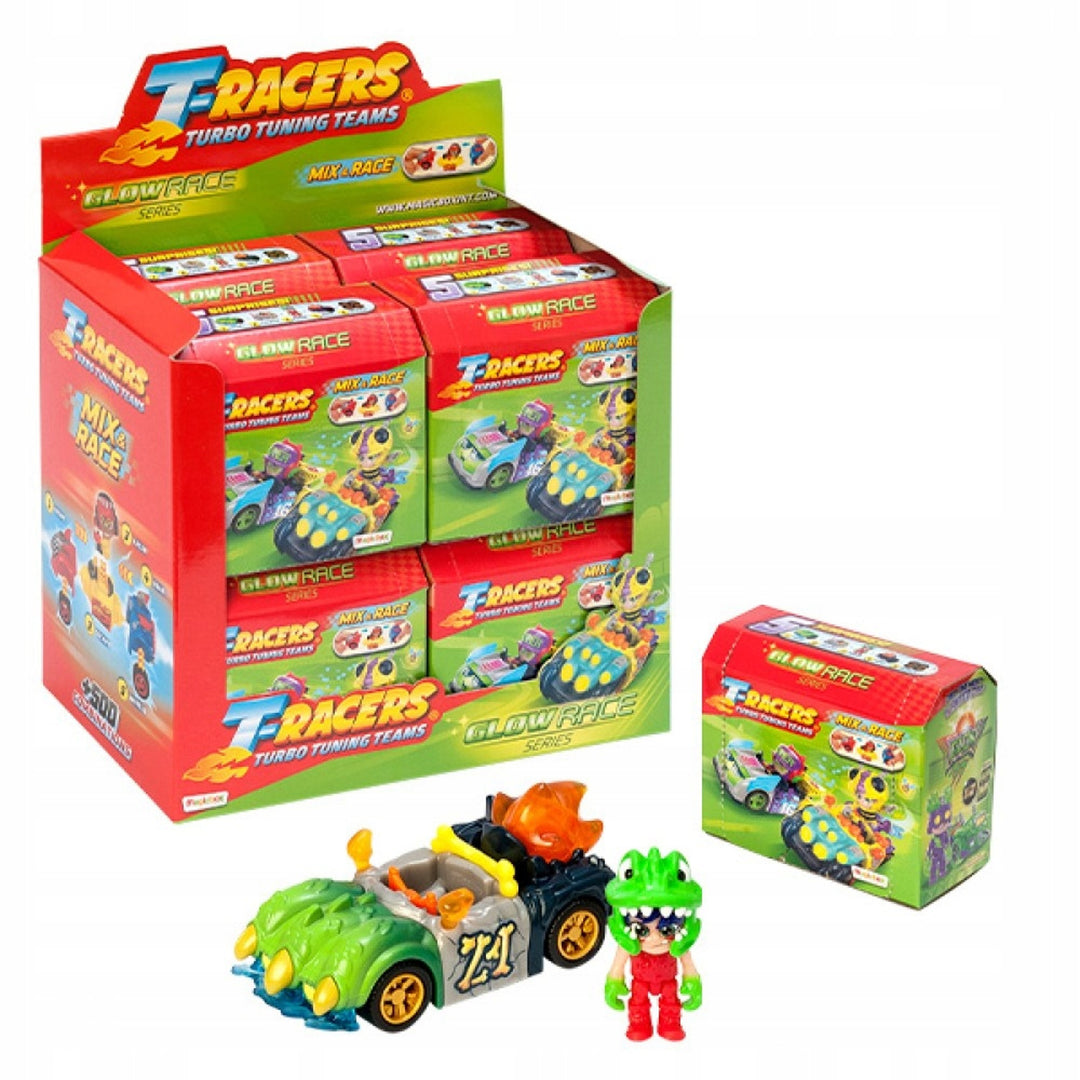 Véhicule pliable avec figurine T-Racers Glow Race series 4 mix