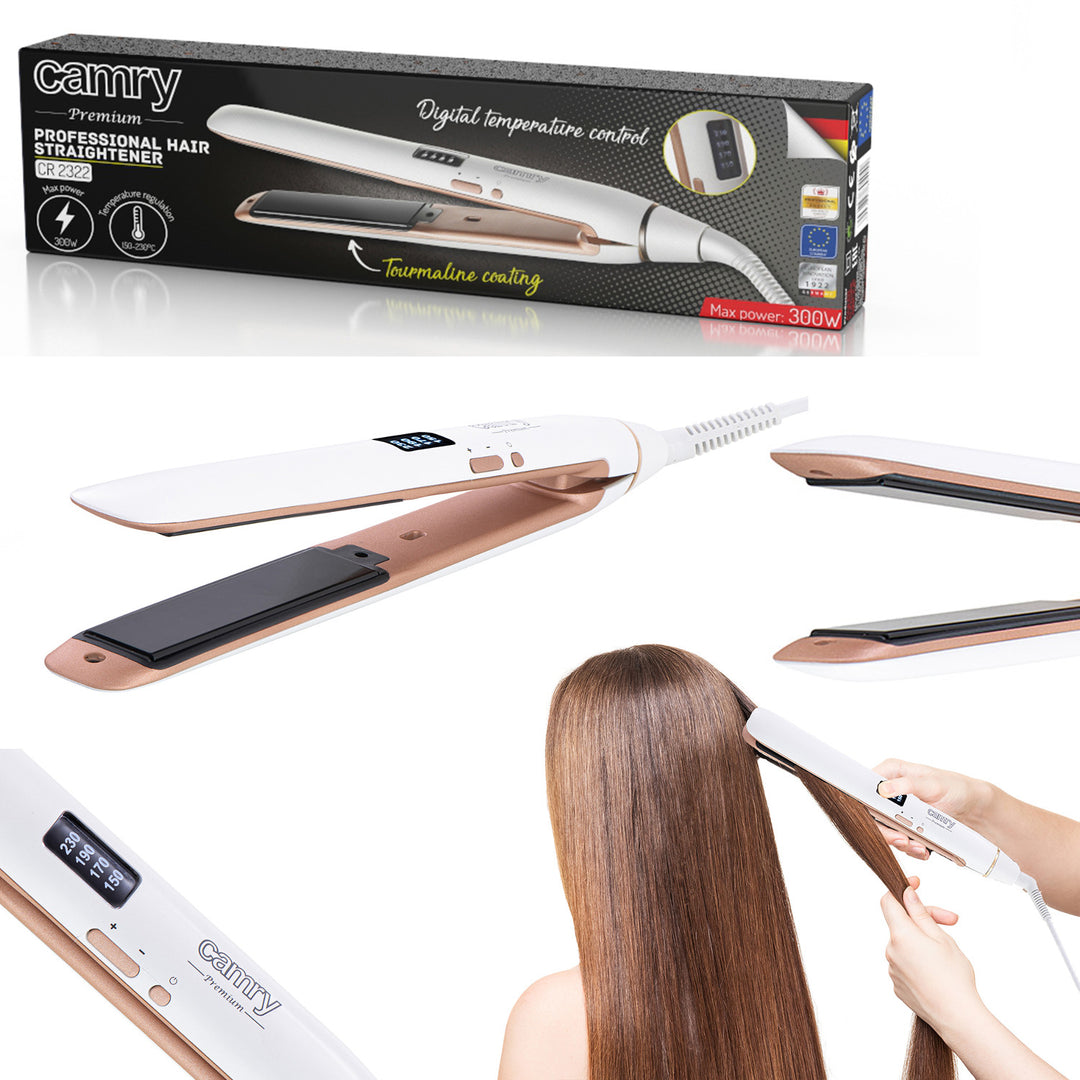 Lisseur de cheveux professionnel en céramique-tourmaline Camry CR 2322
