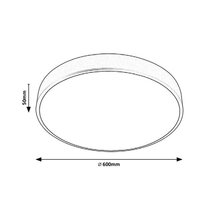 Plafondlamp Tesia, ind. Plafond. Rabalux LED 60W, zwart, 60cm