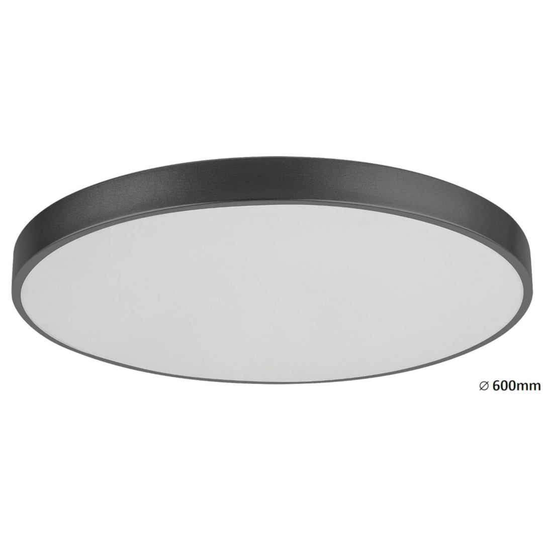 Plafondlamp Tesia, ind. Plafond. Rabalux LED 60W, zwart, 60cm