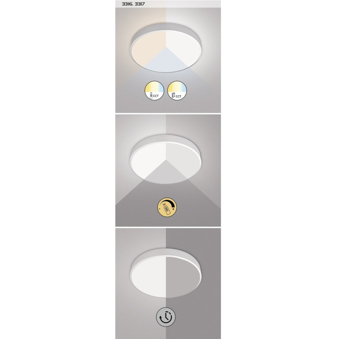 Plafondlamp Tesia, ind. Plafond. Rabalux LED 60W, zilver, 60cm