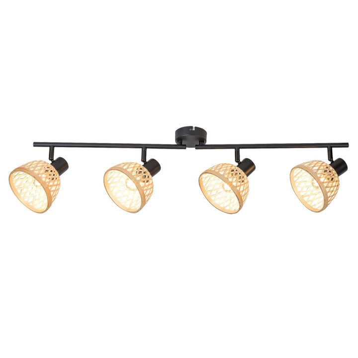 Rabalux rotan lamp ind. E14 4x max 15W, zwart - wandlamp