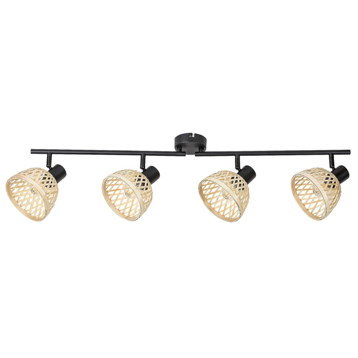 Rabalux rotan lamp ind. E14 4x max 15W, zwart - wandlamp