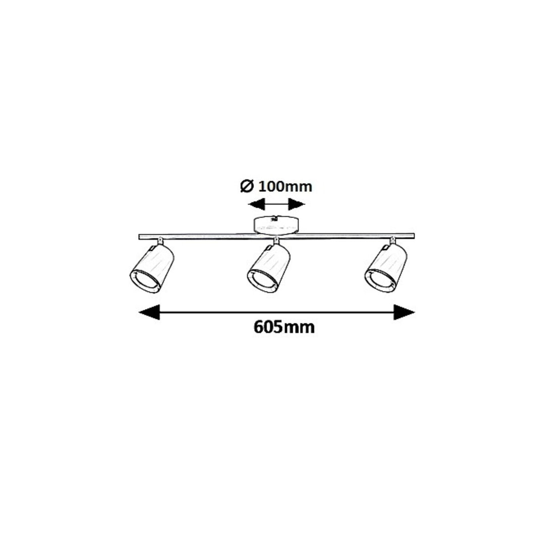 Solange Rabalux spotlamp 3x, LED 18W, wit, modern