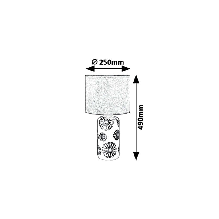 Ginger tafellamp, Rabalux, E27 1X MAX 60W, zilver/grijs