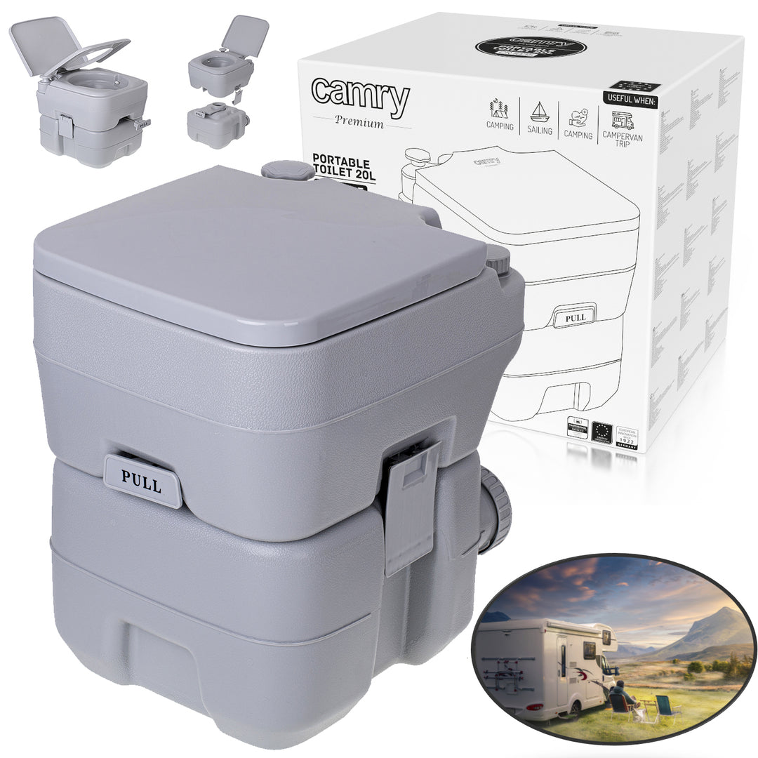 Camry CR 1035 20 liter mobiel toilet met 13L watertank Campingtoilet Toiletemmer Reistoilet