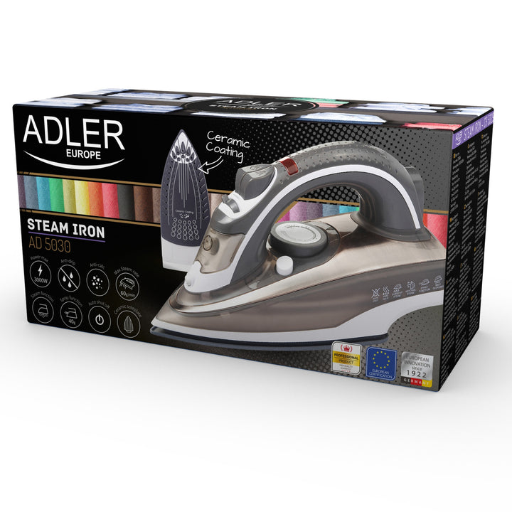 Adler AD 5030 Fer à repasser autonettoyant en céramique 3000 W